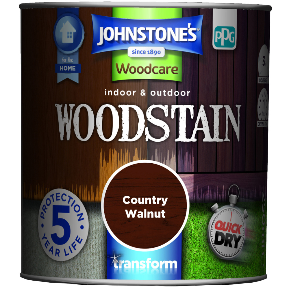 Johnstone's Country Walnut Woodstain 250ml Image 2
