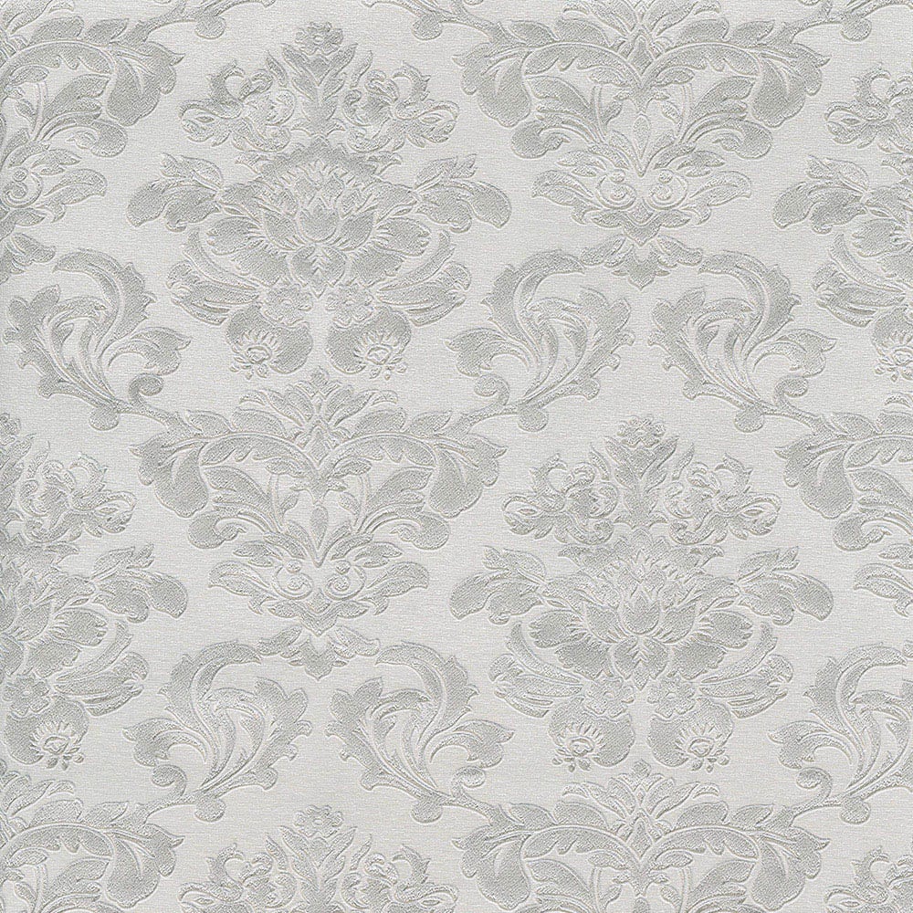 Muriva Adira Damask Silver Wallpaper Image 1
