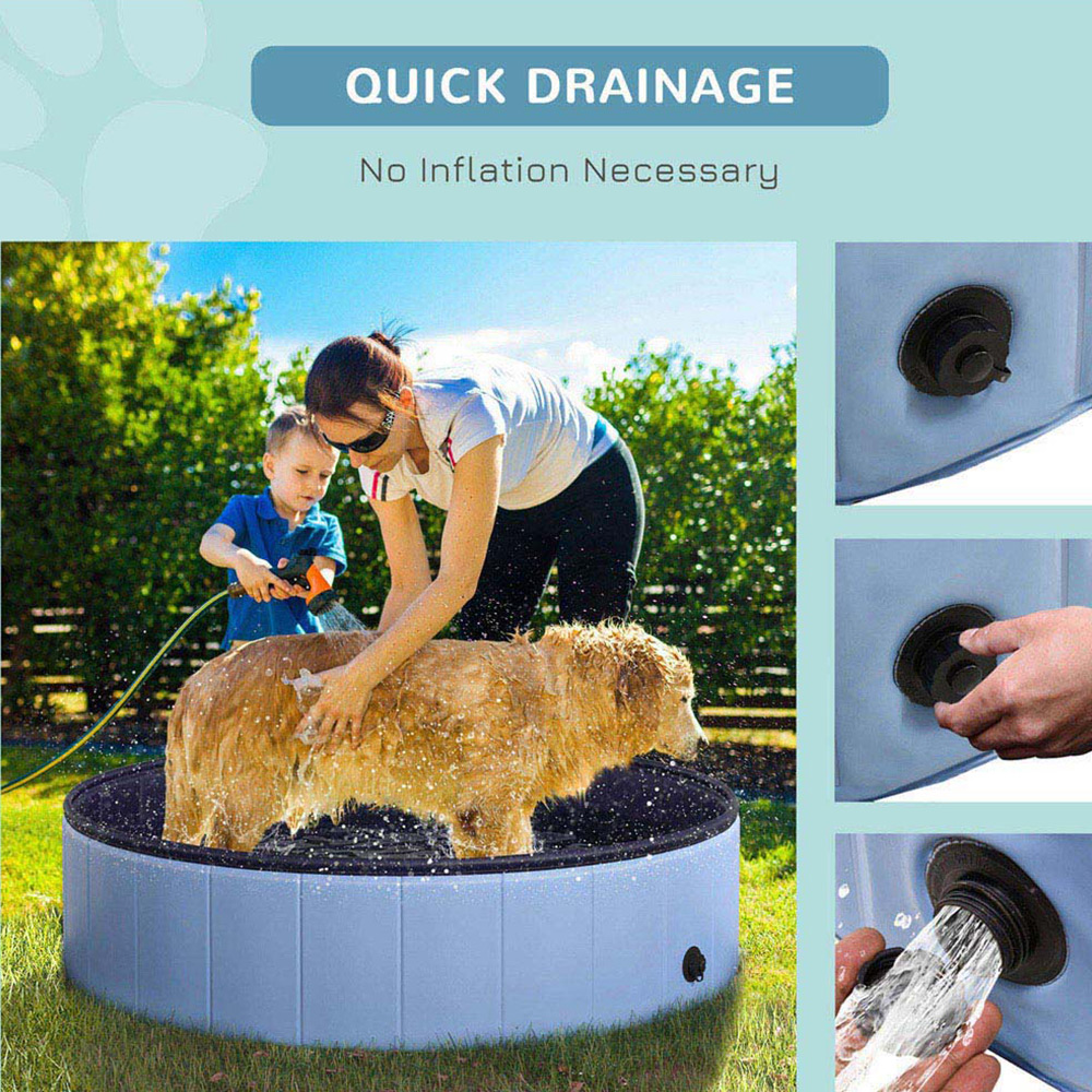 PawHut Blue Foldable Pet Paddling Pool Image 5