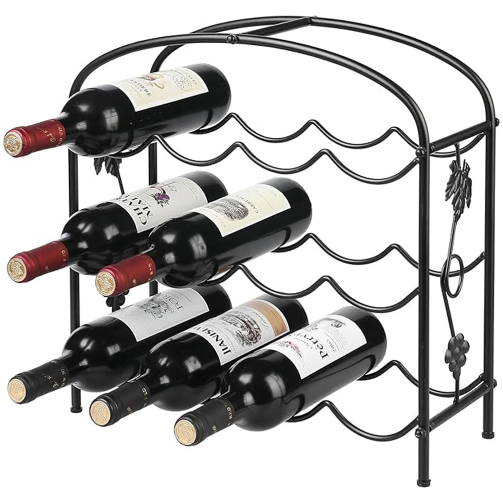 Acacia Home 12 Bottle Cast Iron Effect Wine Holder Image 1
