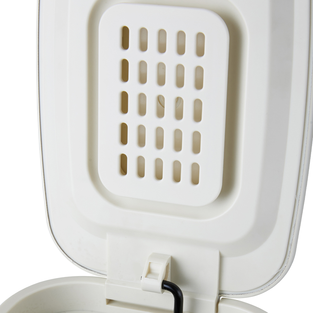 Living and Home Creamy White Slim Rubbish Bin with Soft Close Lid 5L Image 3