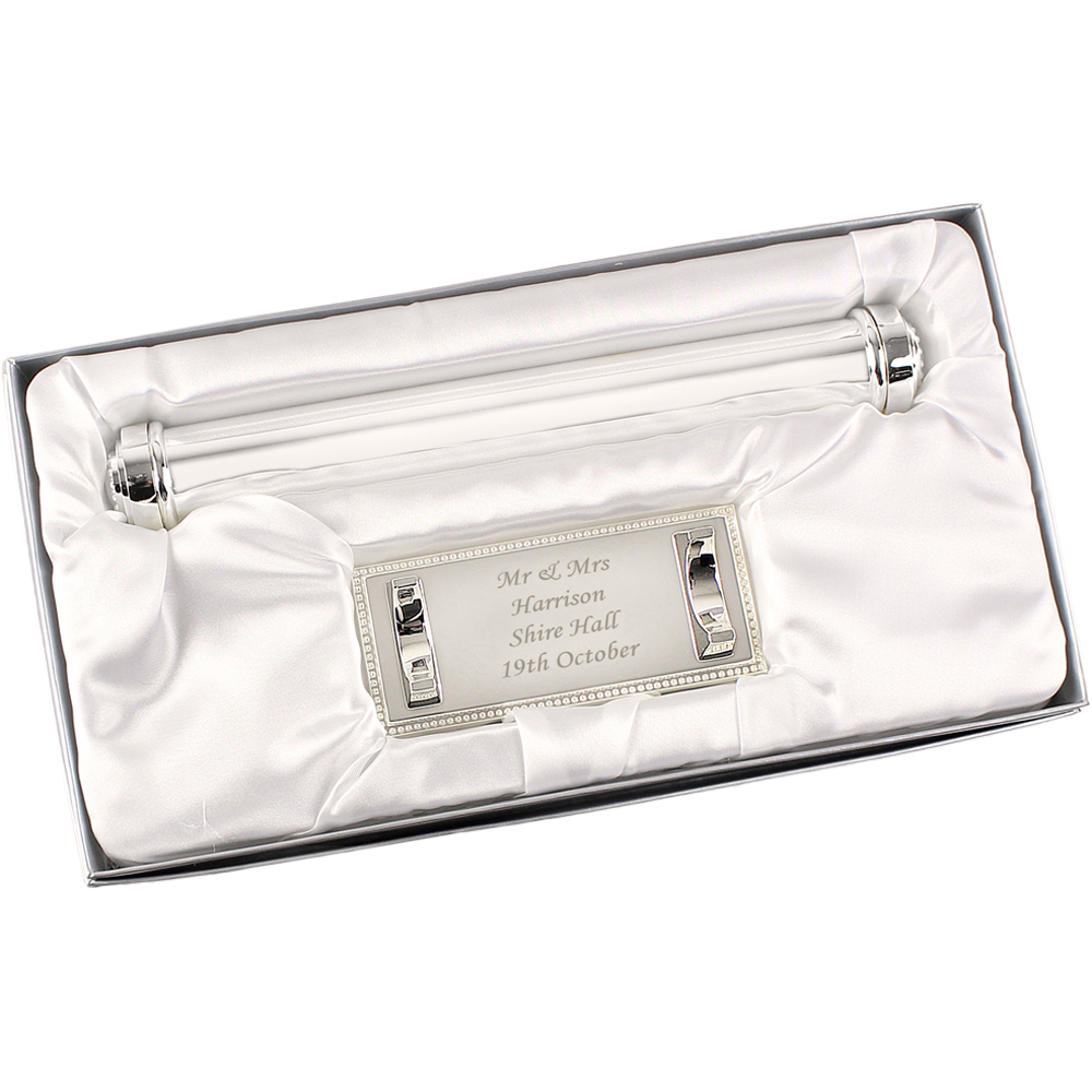 Personalised Memento Personalised Plain Silver Plated Certificate Holder Image 1