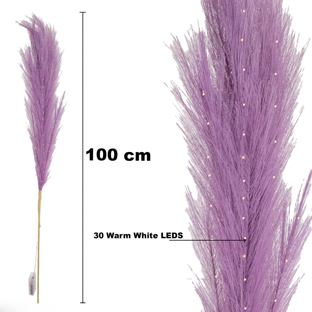 Shatchi Pre Lit Pampas Grass 100cm Image 5