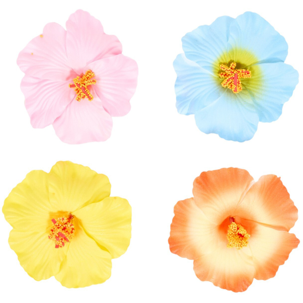 Pack of 4 Artificial Hibiscus Flowers Image 2