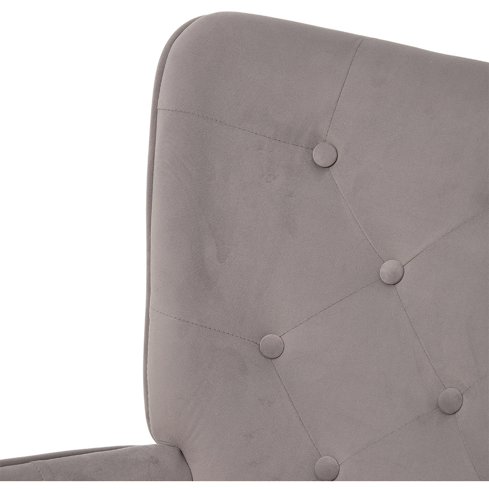 Living and Home Grey Flannel Upholstered Tufted Lounge Chair Image 5