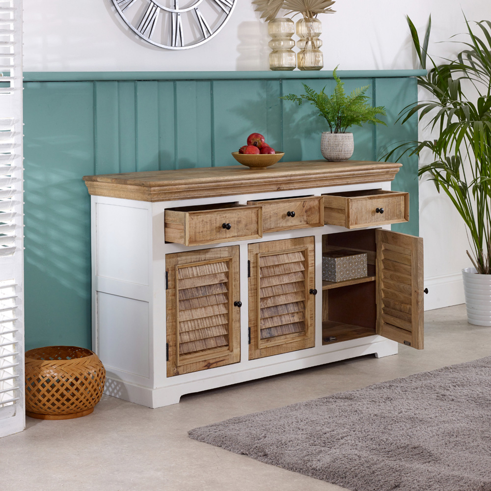 Brooklyn Alfie 3 Door 3 Drawer Wood Sideboard Image 5