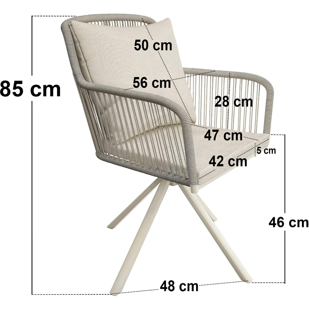 SOLACE+CO Juno Hana 2 Seater Beige Swivel Bistro Set Image 8