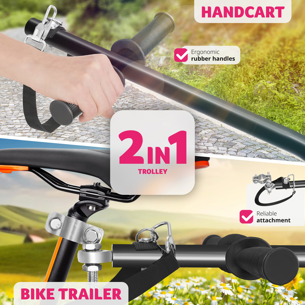 tectake CargoXpress Multifunctional Hand Cart Bicycle Trailer Image 4