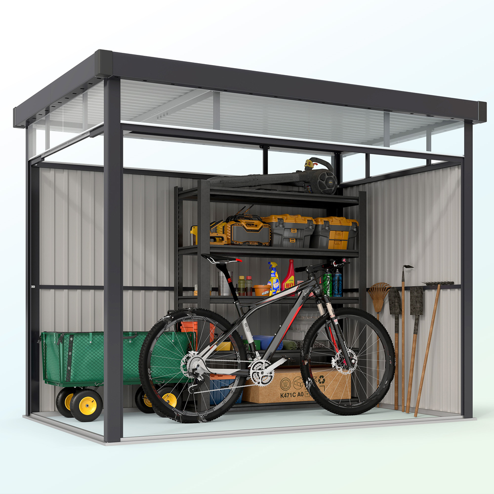 Outsunny 5.2 x 8.3ft Galvanised Steel Garden Shed Image 4