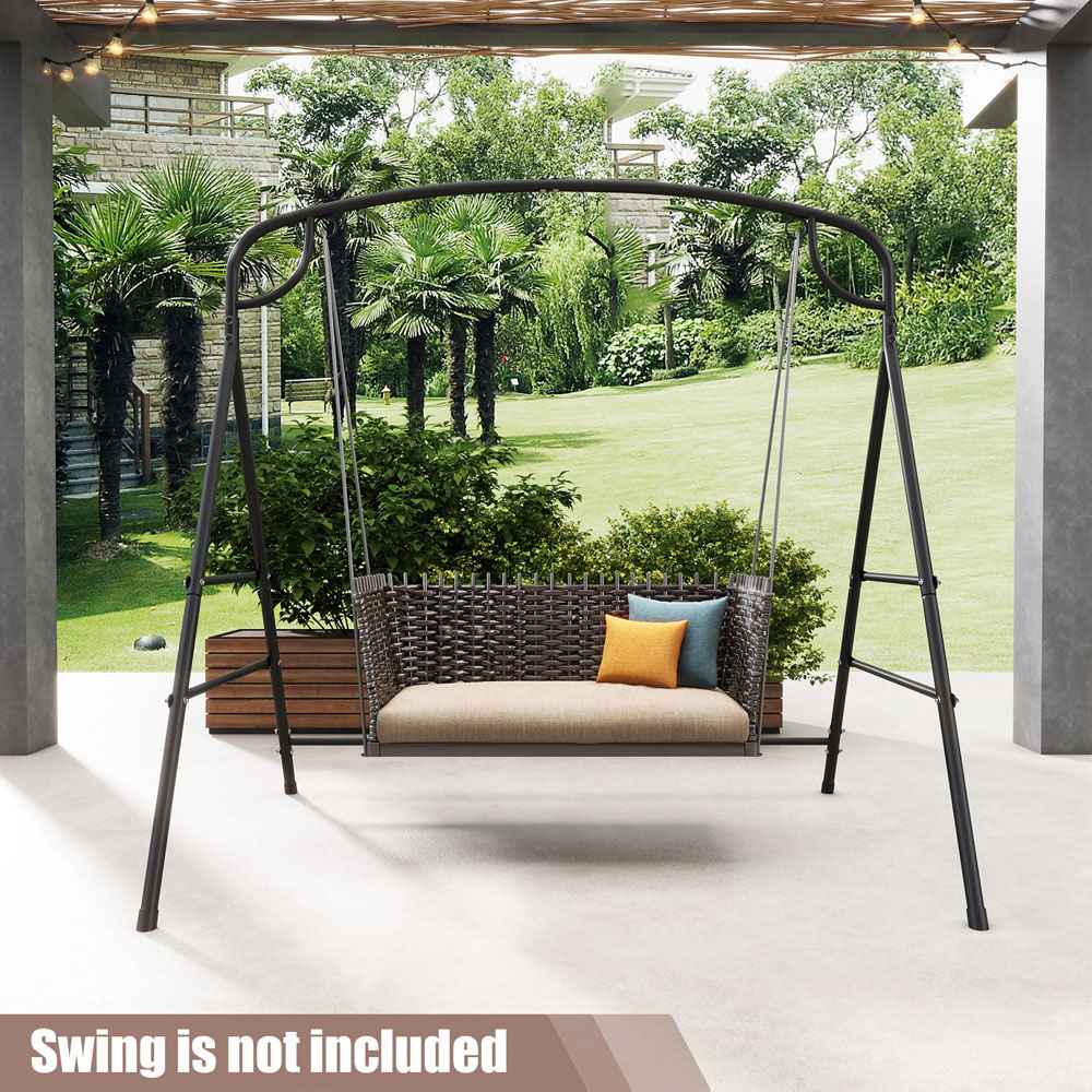 Costway Black Metal Garden Swing Stand Image 7
