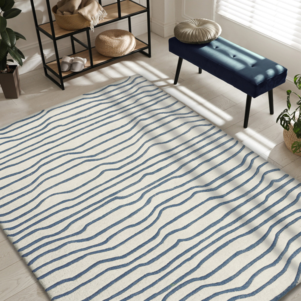 Esselle Home Aura Dune Natural and Blue Rug 160 x 230cm Image 5