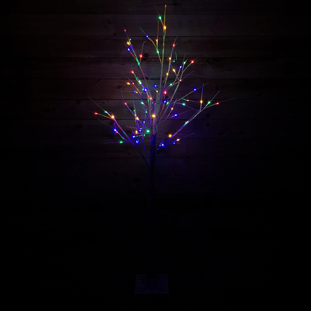 Samuel Alexander Multicoloured LED Outdoor Christmas White Birch Tree 6ft Image 6