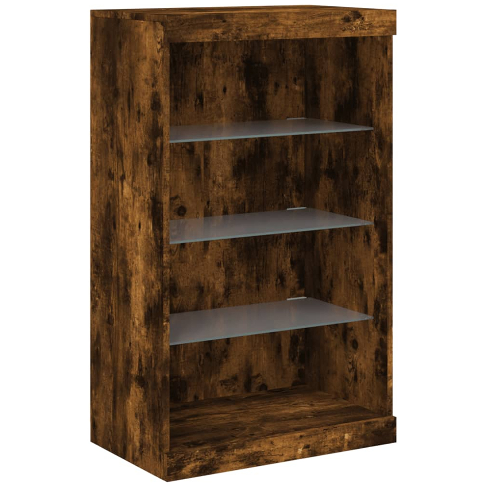 vidaXL 4 Shelf Smoked Oak LED Sideboard Image 3
