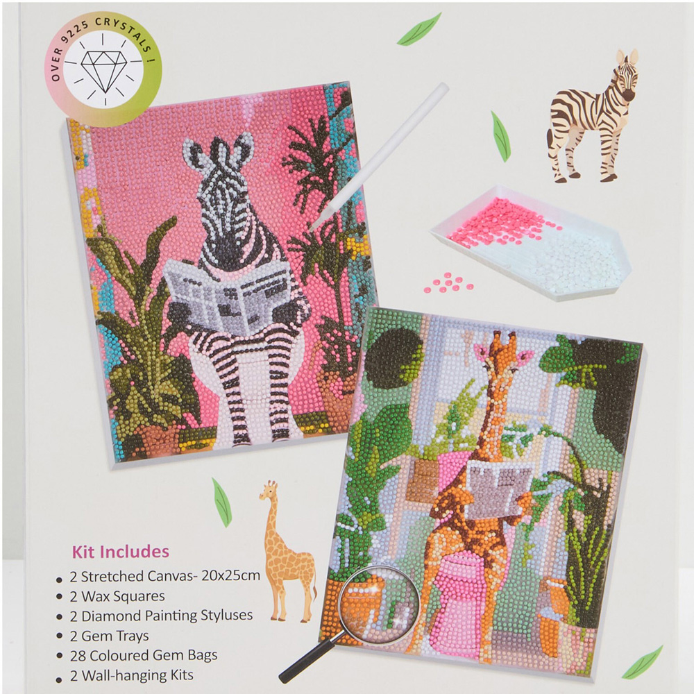 Pack of 2 Crystal Canvas Giraffes and Zebras Image 2