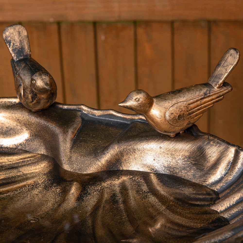 Samuel Alexander Bronze Effect Garden Bird Bath Image 4