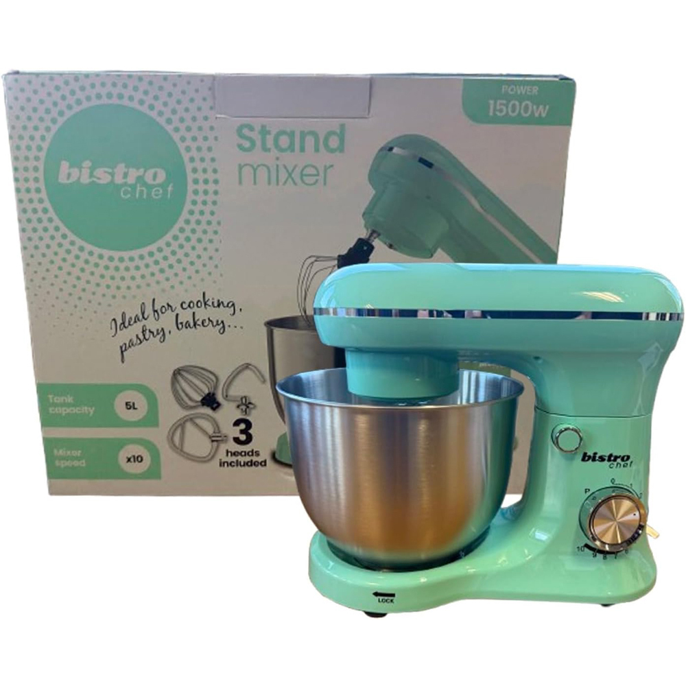 Bistro Green 5L Stand Mixer with Stainless Bowl and 3 Attachments 1500W Image 6