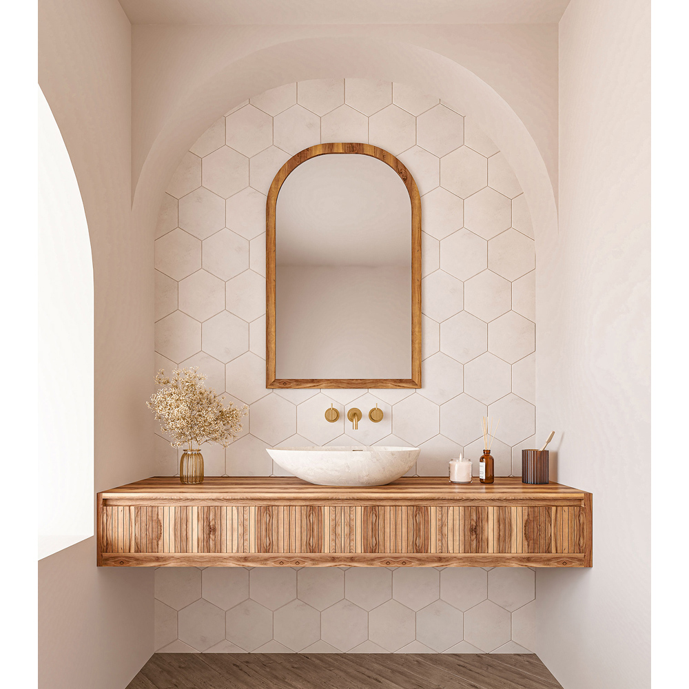 Top Ceramics Beige Stone Effect Hexagon Porcelain Wall Tile 215 x 250mm Image 7