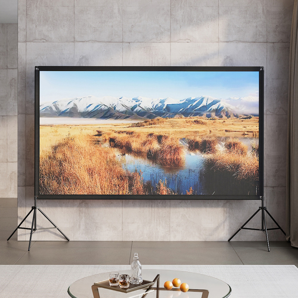 Living and Home 16:9 Portable Projector Screen with Stand 100 inch Image 2