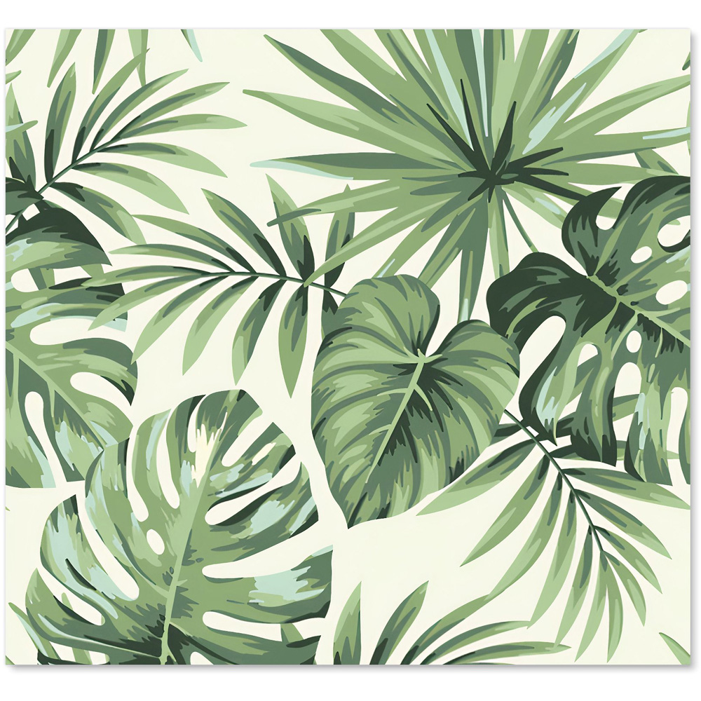 Warren Reed Designer Exotic Palm Leaves Glass Kitchen Splashback 65 x 70cm Image 2