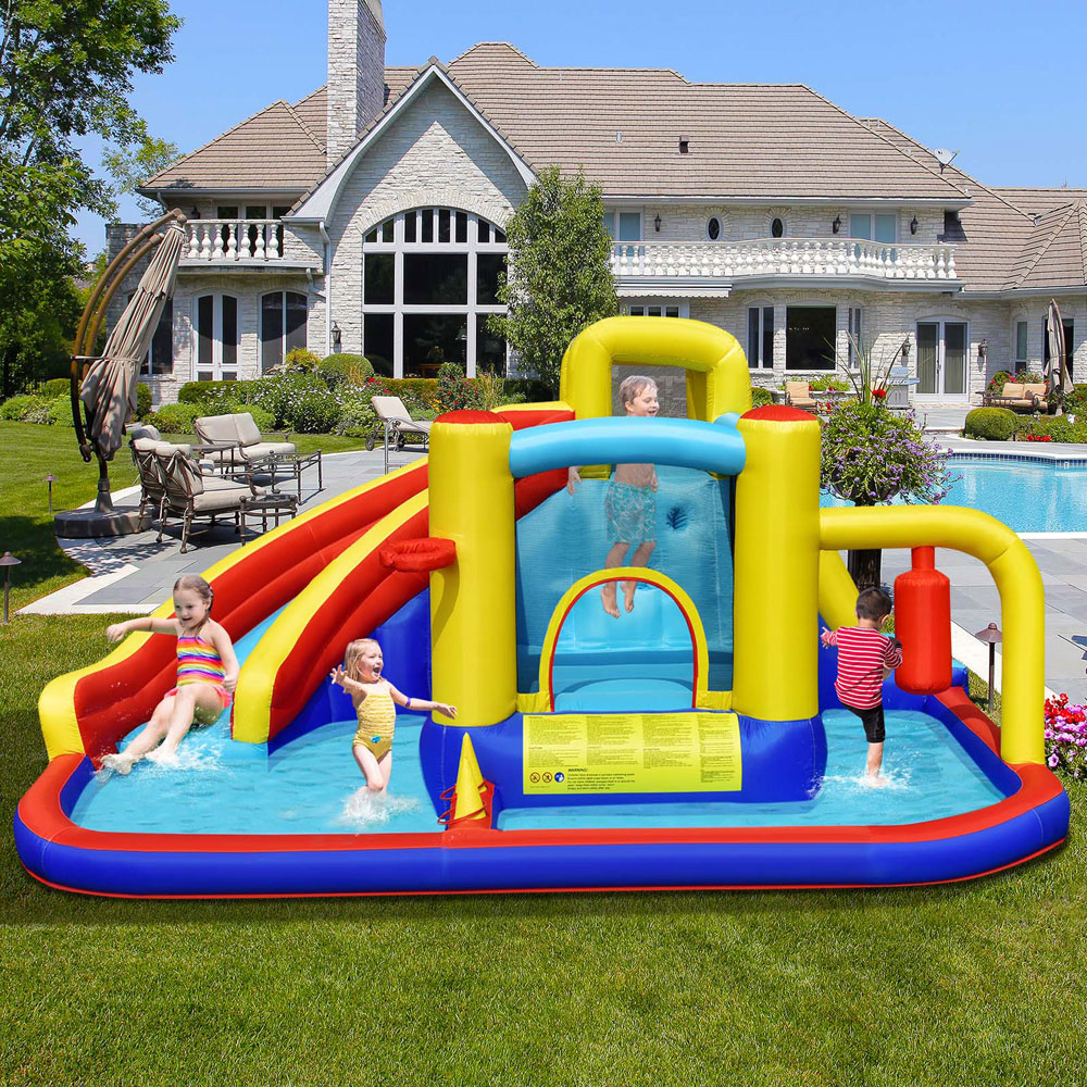 Costway Kids Giant Inflatable Water Slide with 680W Blower Image 2