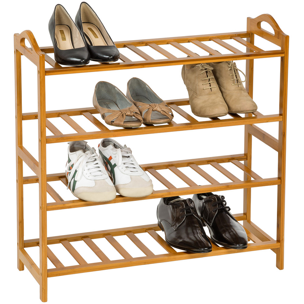 tectake 4 Shelf Shoe Rack with Handles Image 3