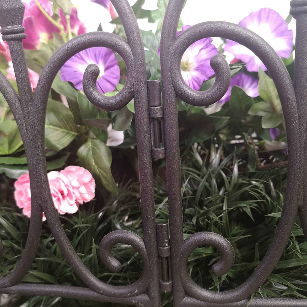 Samuel Alexander 4 Piece 2 Pack Black Ornate Garden Border Fence Edging Image 9