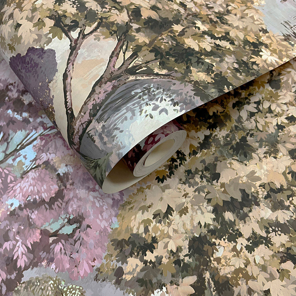 Holden Decor Basildon Forest Mulberry and Green Wallpaper Image 2