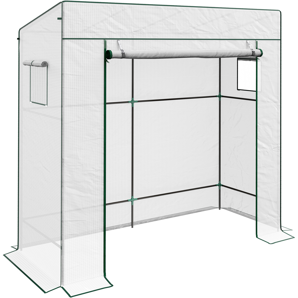 Outsunny White PE 6 x 6ft Walk In Greenhouse Image 1