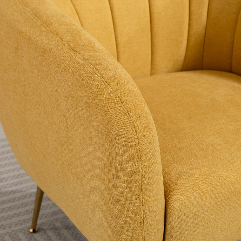 Artemis Home Stanton Yellow Fabric Shell Accent Chair Image 2