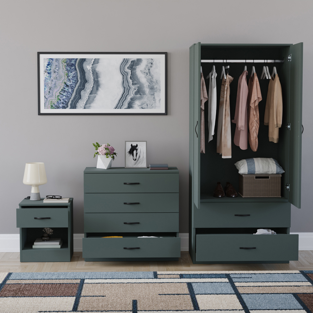 VIDA DESIGNS Riano Green 3 Piece Bedroom Furniture Set Image 3