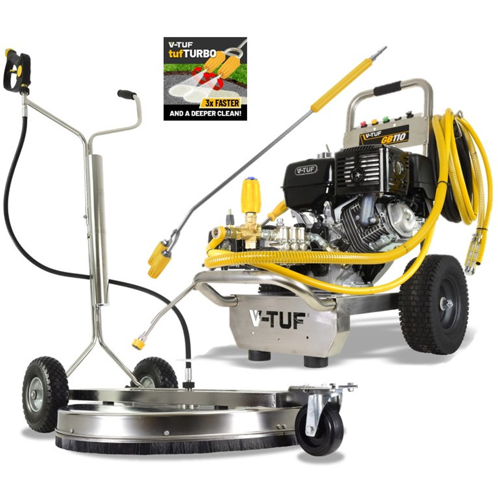 V-TUF GB110 13HP Industrial Gearbox Driven Honda Petrol Pressure Washer 200Bar with Surface Cleaner Image
