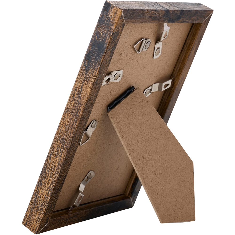 Living and Home Dark Walnut Wood Grain Photo Frame 4 x 6 inch 5 Pack Image 4