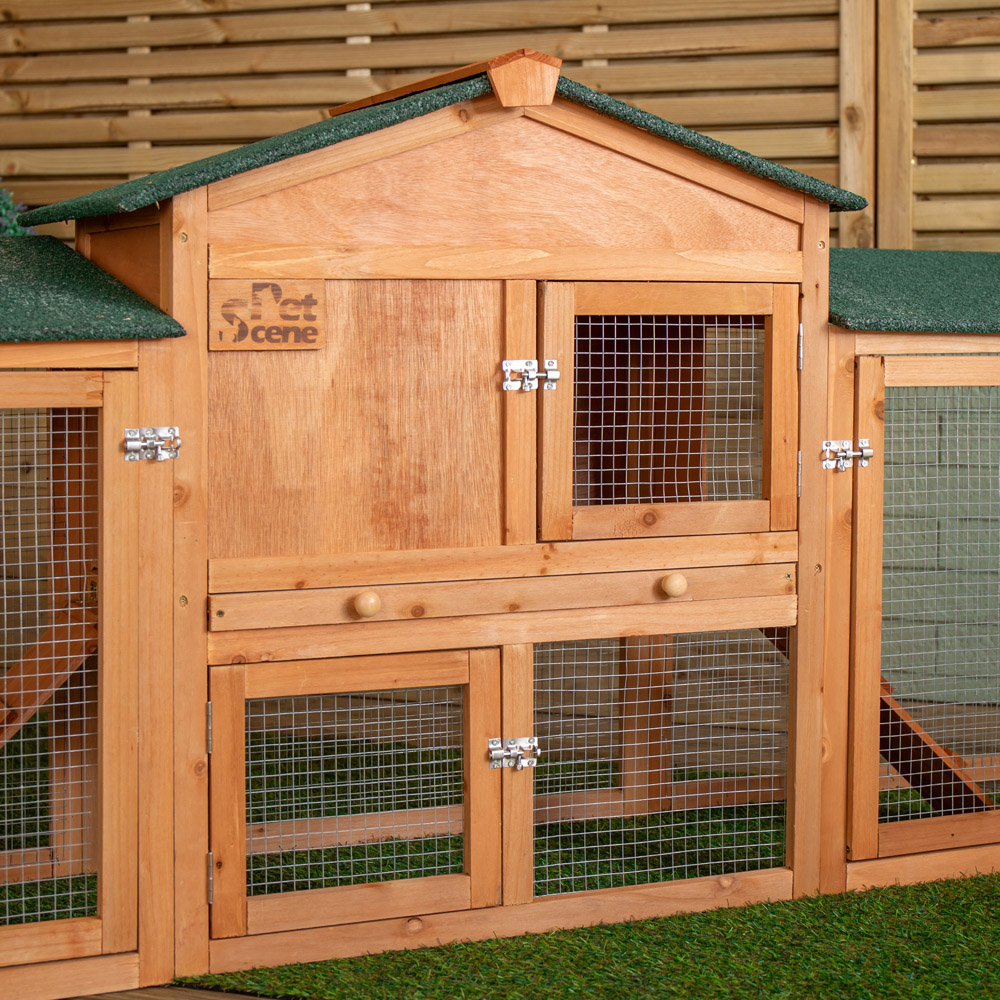 Samuel Alexander Extra Large Wooden Outdoor Animal Hutch with Ramp Image 4