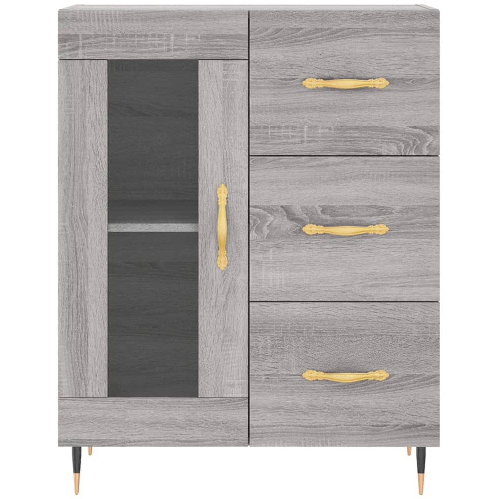 vidaXL 3 Door 3 Drawer Grey Sonoma Highboard Image 8