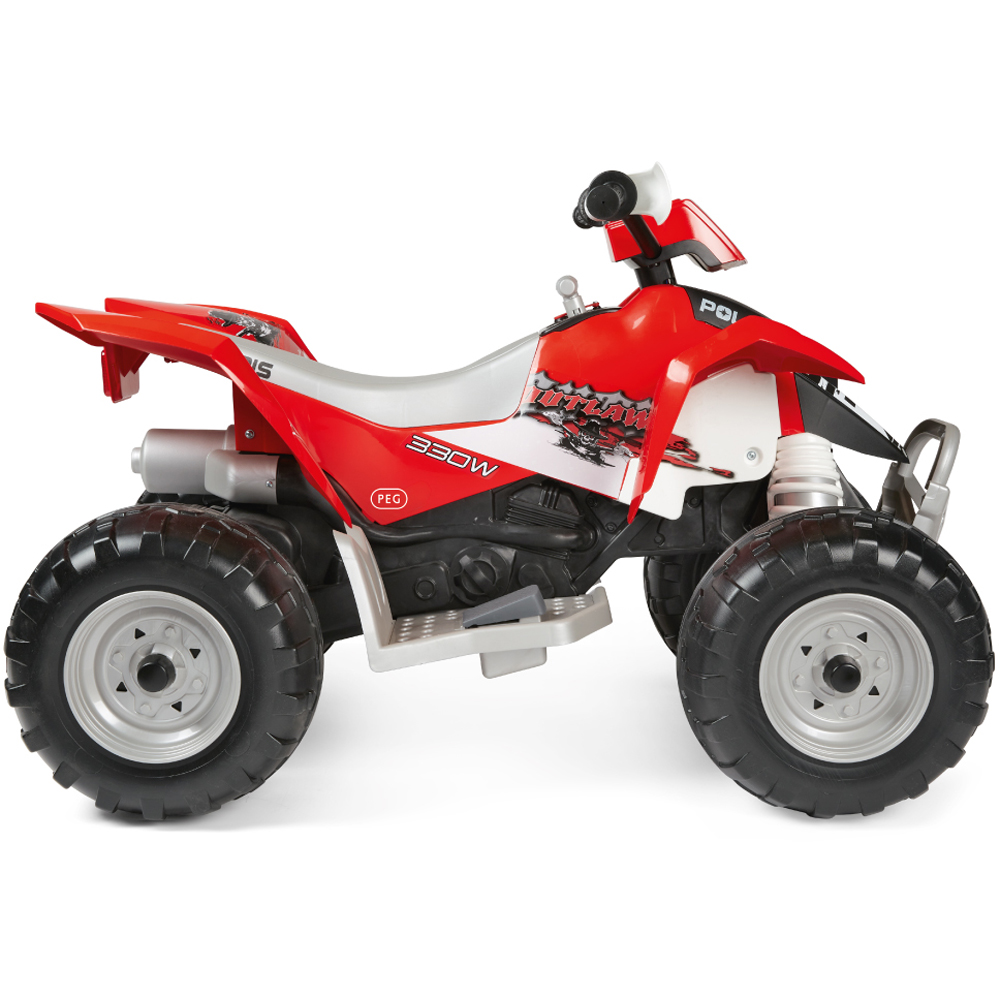 PEG Polaris Outlaw Kids Electric Ride-On Quad Bike with Lights and Sounds Red 12V Image 6