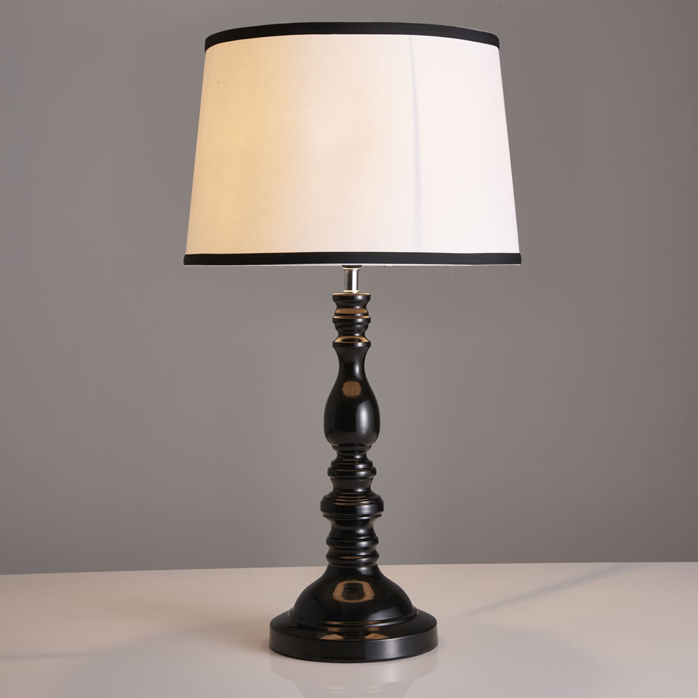 Wilko Black & White Table Lamp Image 2