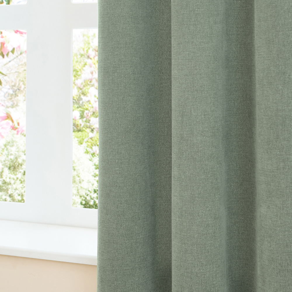 Furn Soft Chenille Green Blackout Pencil Pleat Curtains 168 x 183cm Image 3