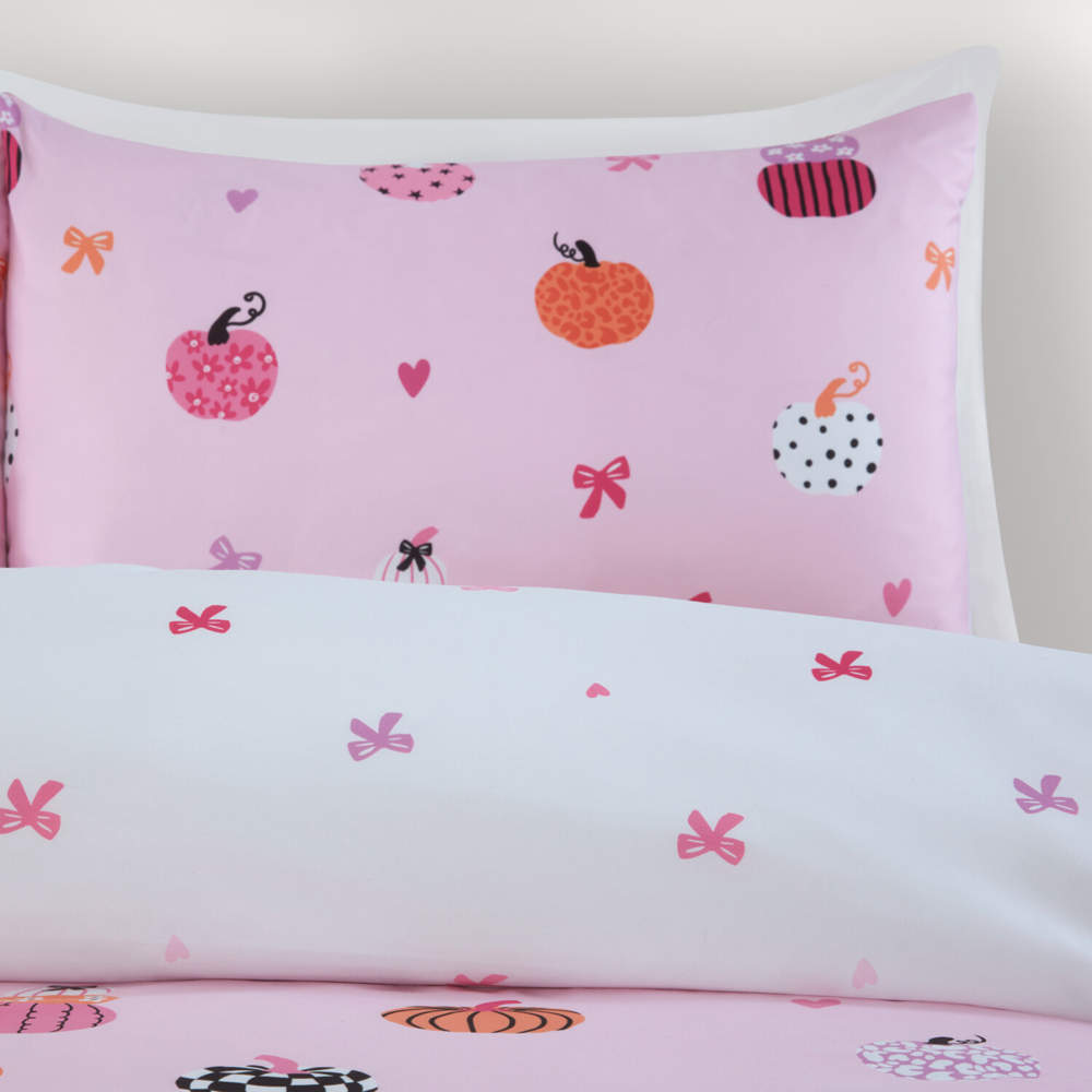 Bowtique Pumpkins Duvet Set Pink Double Image 4