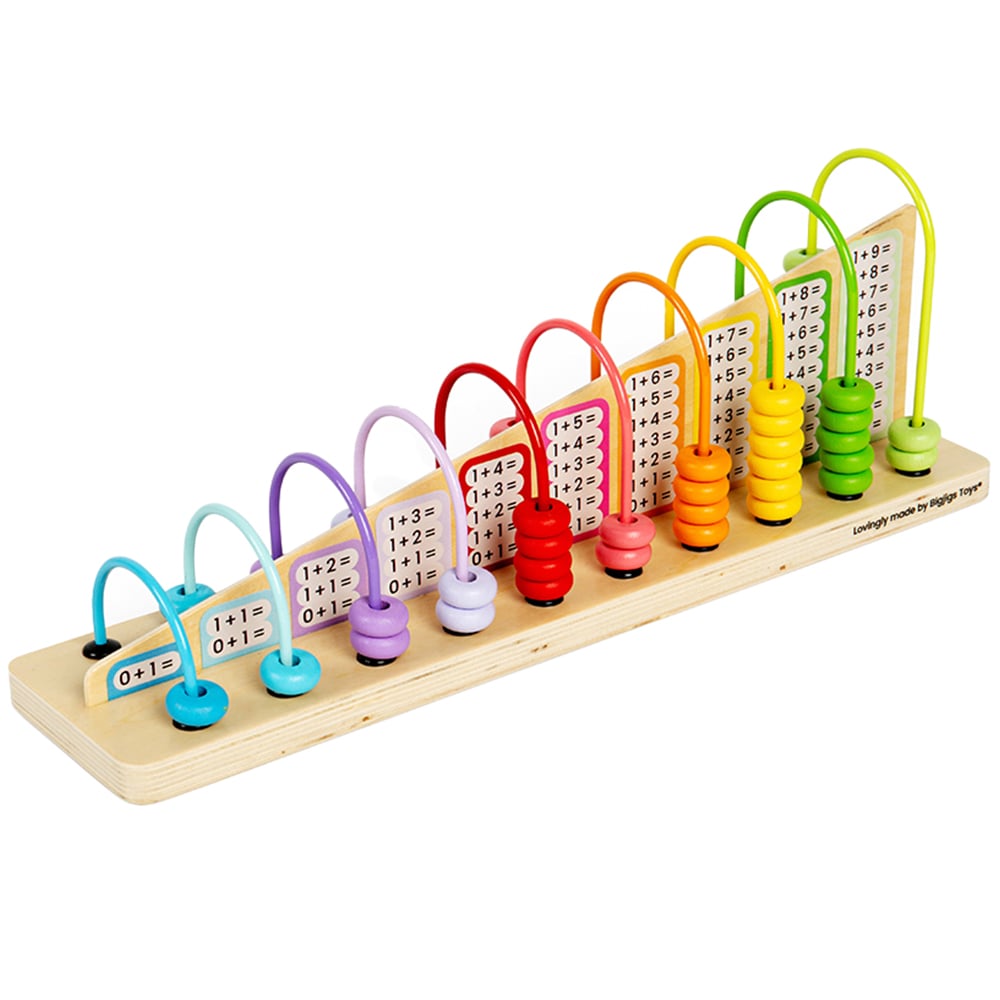 Bigjigs Toys Wooden Rainbow Counting Abacus Image 1