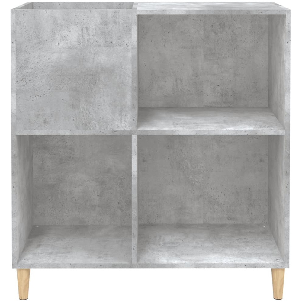 vidaXL 3 Shelf Concrete Grey Record Cabinet Image 4