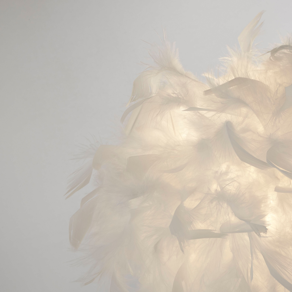 Lighting Collection Winslower Feather White Table Lamp Image 4