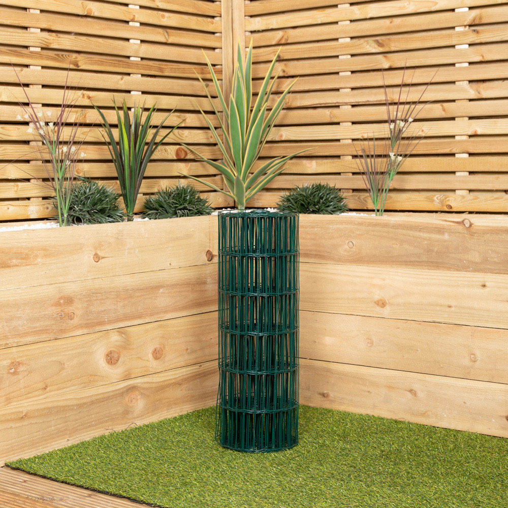 Samuel Alexander Green PVC Plastic Coated Metal Garden Fence 1000 x 60cm Image 2