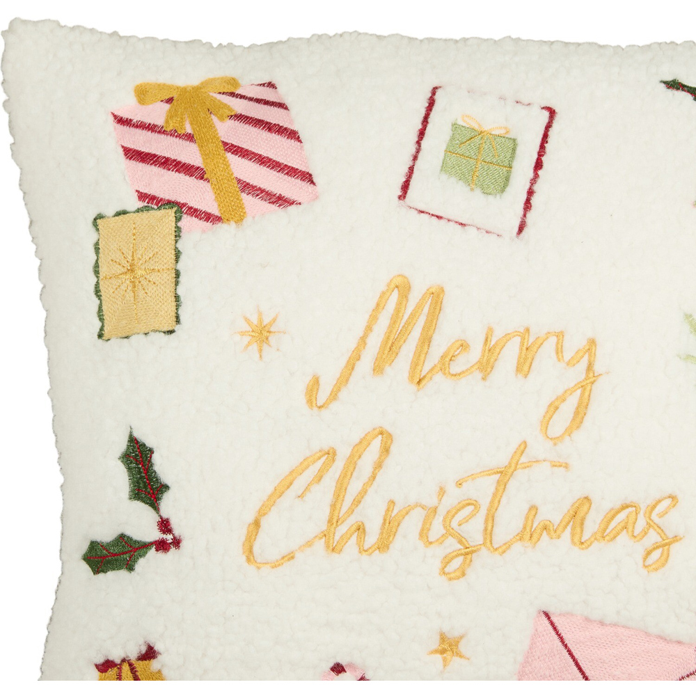 Merry Christmas Boucle Cushion Image 3
