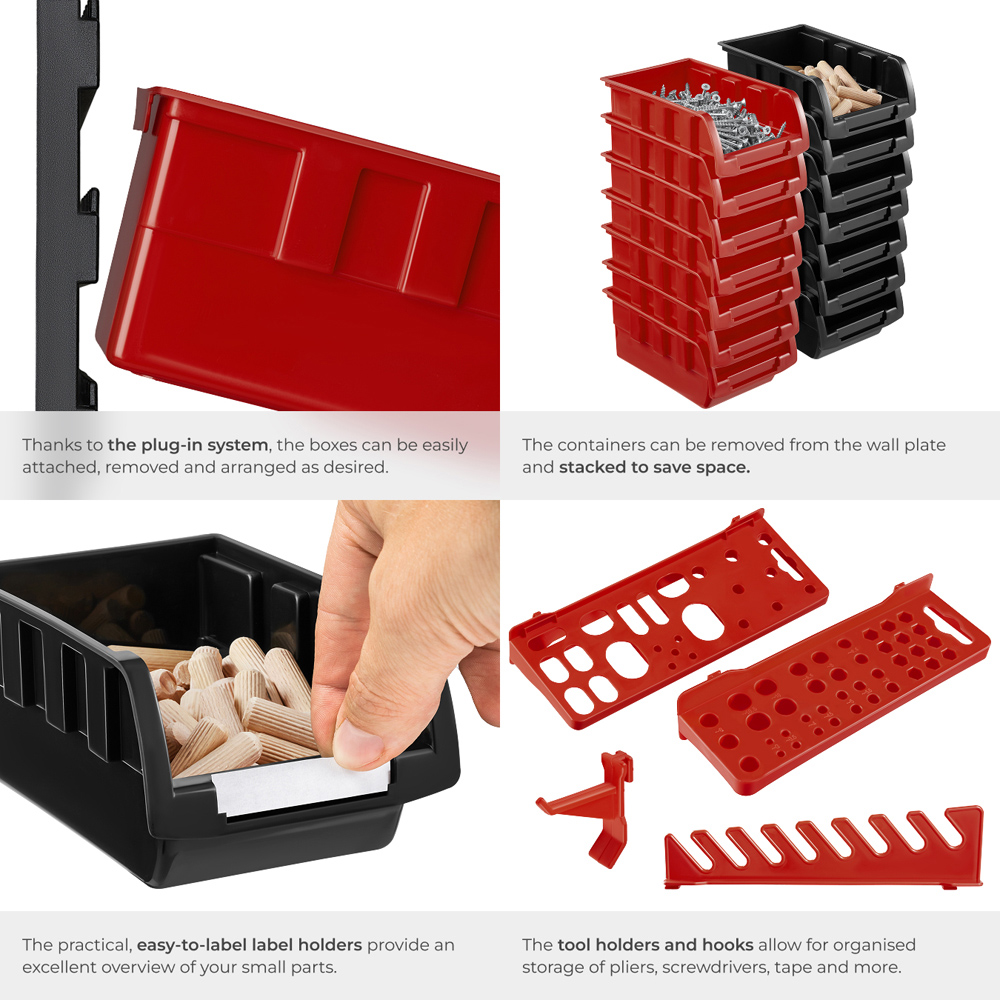 Tectake 28 Stacking Boxes and Tool Holders Small Parts Organiser Image 5