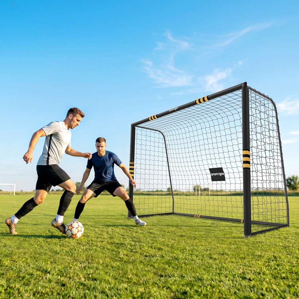 SPORTNOW Yellow and Black Football Goal with EPE Padding 10 x 6.5ft Image 2