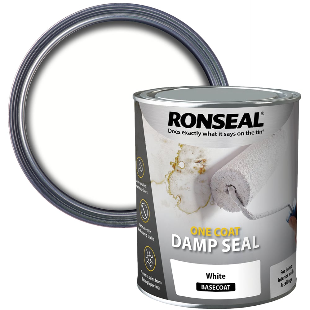 Ronseal One Coat Damp Seal White Paint 750ml Image 1