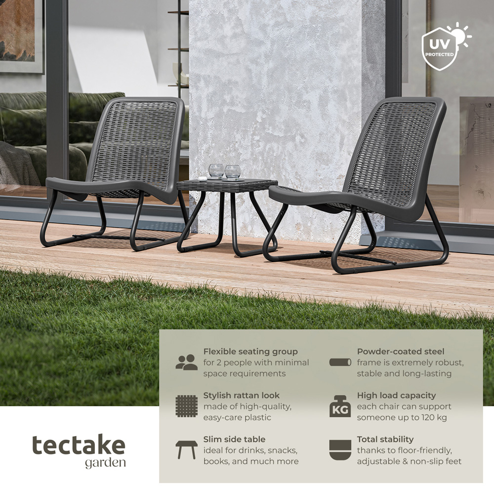 tectake Modica Rattan Look Bistro Set Image 6