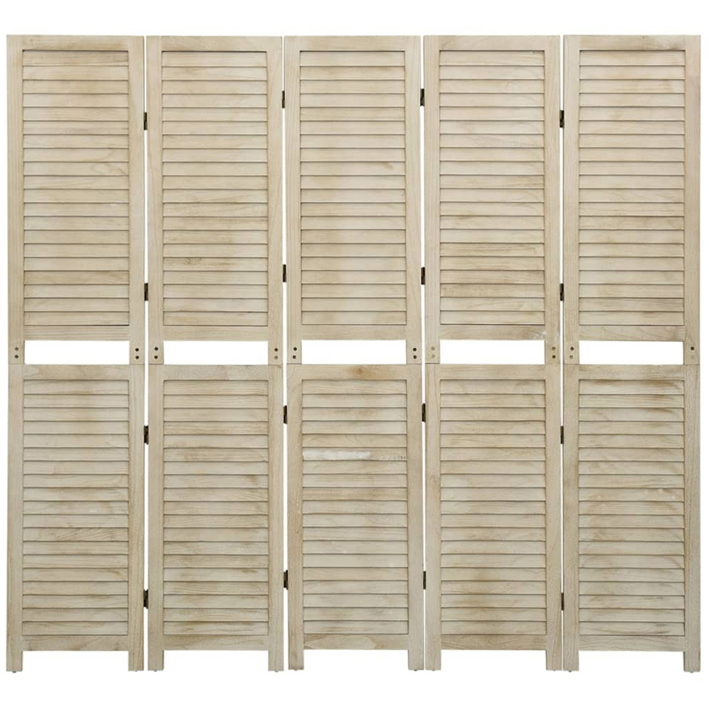 vidaXL Solid Paulownia Wood 5 Panel Room Divider 175 x 165cm Image 2