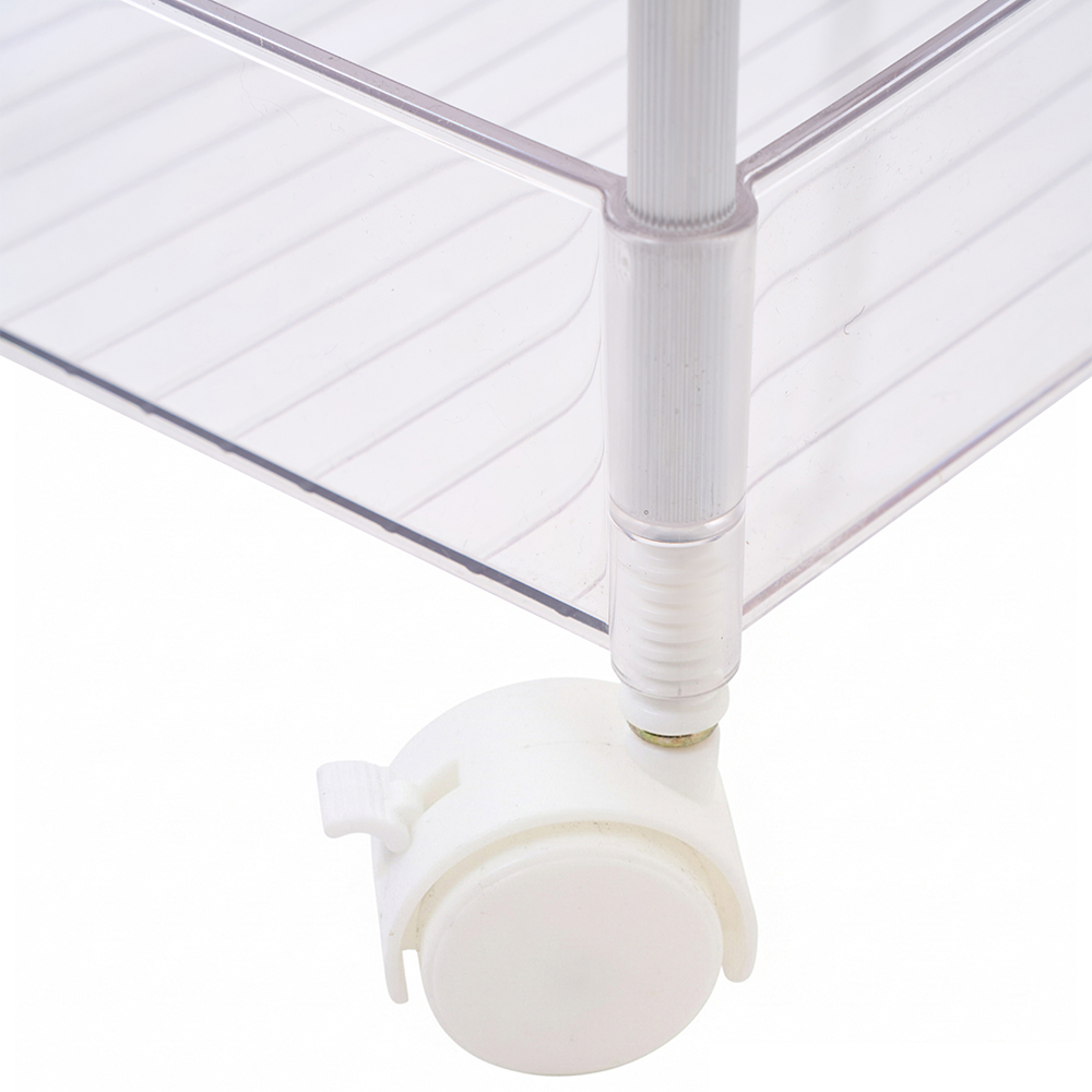 Living and Home 4 Shelf Clear Rolling Storage Cart Image 4