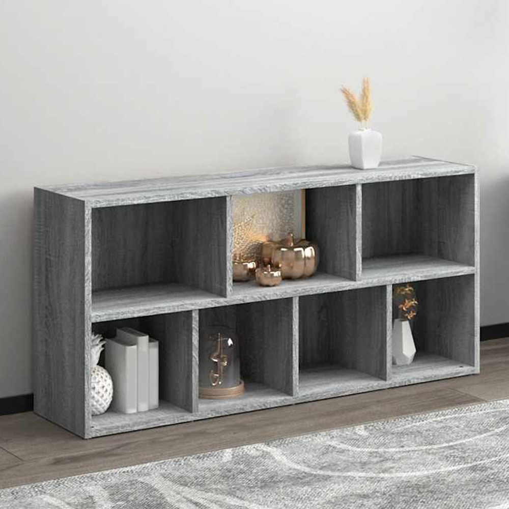 vidaXL 7 Shelf Grey Sonoma Bookcase Image 1